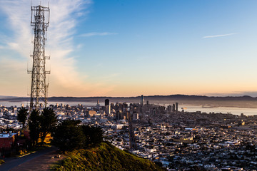 A beautiful San Francisco skyline view over east bay.