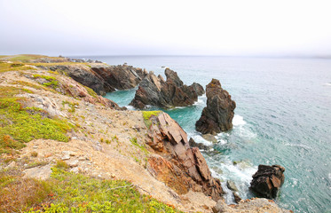 Fototapeta na wymiar Rugged Sea Coast Landscape. Dungeon Provincial Park. Newfoundland, Canada