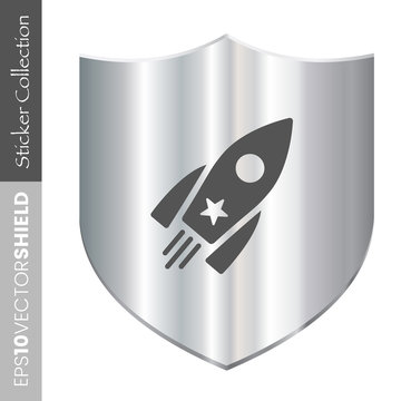 Dark Shield Icon - Rocket Ship