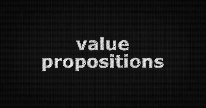 Writing or sketching a word VALUE PROPOSITIONS