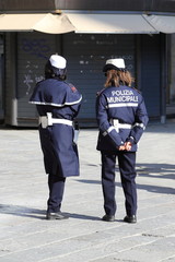 Agenti di Polizia Municipale in servizio