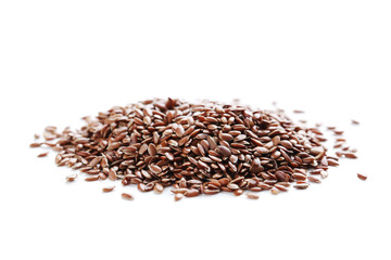 Flax seeds isolated on a white background