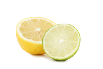 Fototapeta na wymiar Ripe limes and lemons isolated on white