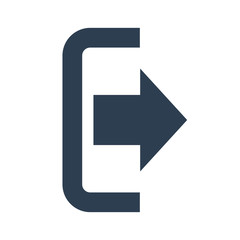 The exit icon on white background.