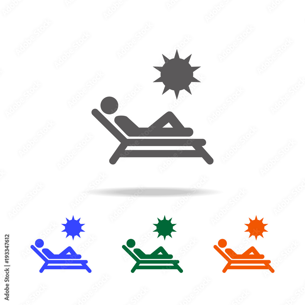 Poster sunbathe icon. element of beach holidays multi colored icons for mobile concept and web apps. thin l