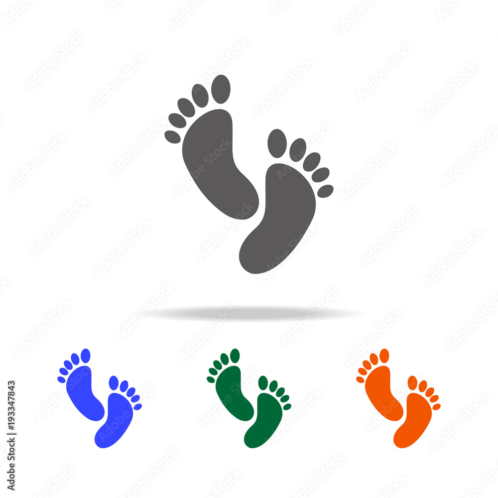 Poster footprint icon. element of beach holidays multi colored icons for mobile concept and web apps. thin 