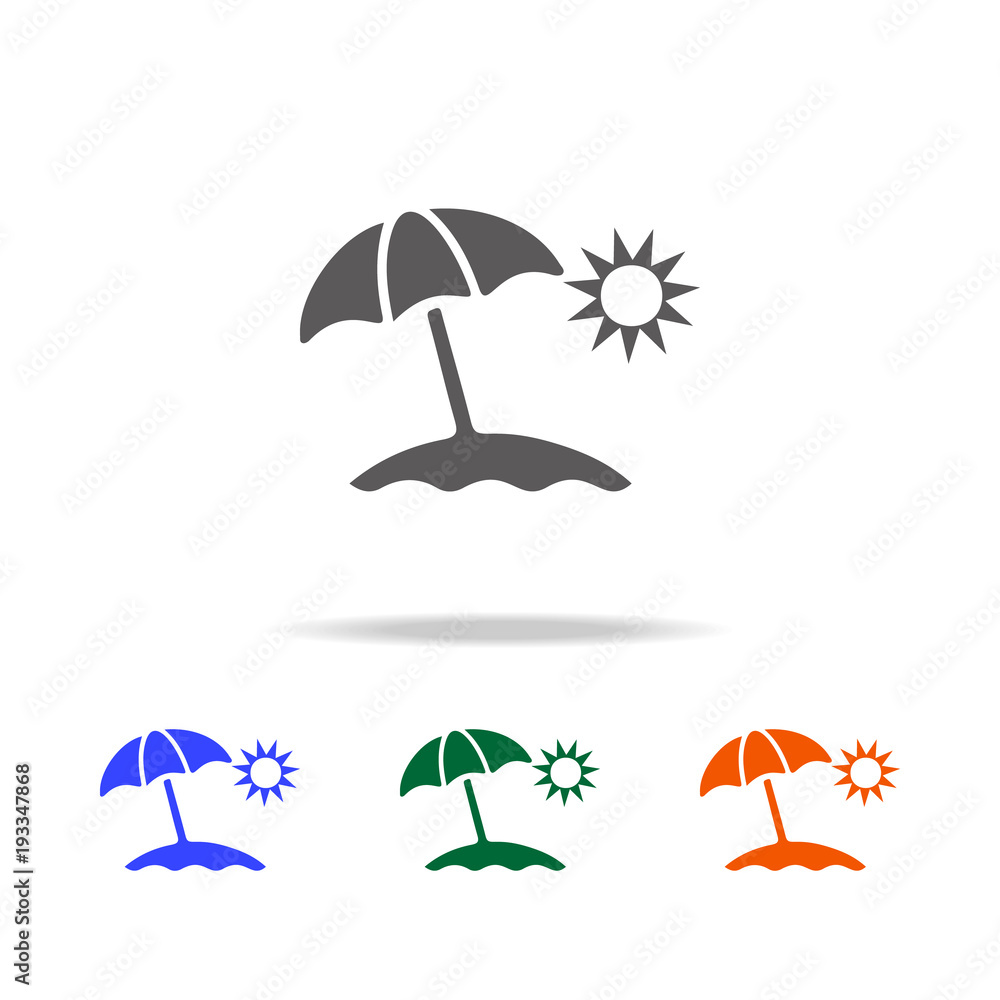 Poster sun umbrella icon. element of beach holidays multi colored icons for mobile concept and web apps. th