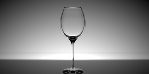Wine glass with a white light in the background