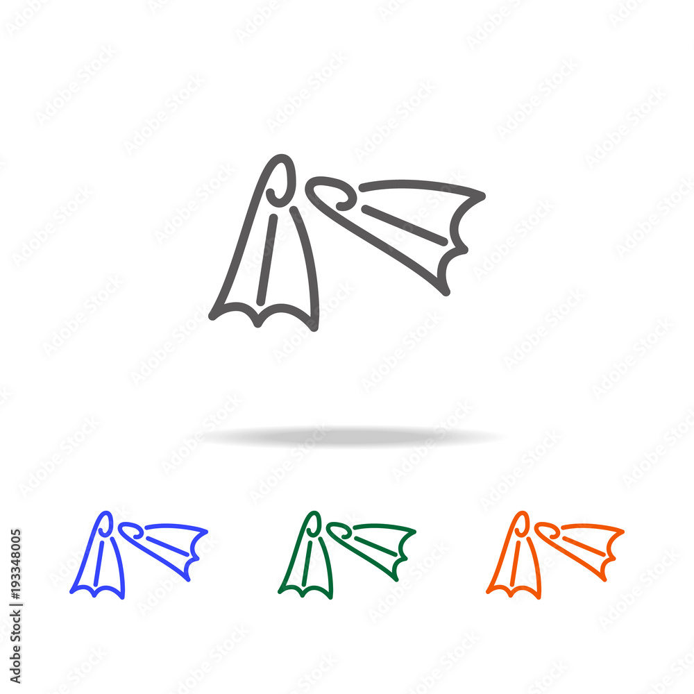 Poster diving flippers icon. element of beach holidays multi colored icons for mobile concept and web apps.