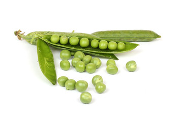 Green peas in closeup