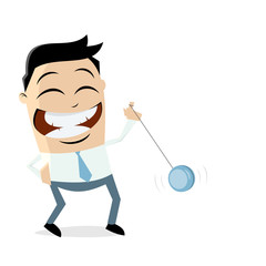 funny businessman playing yoyo