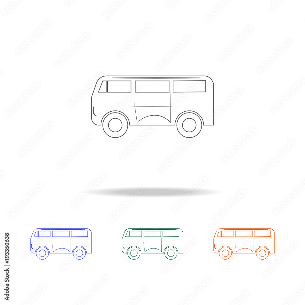 Aufkleber minibus line icon. types of cars elements in multi colored icons for mobile concept and web apps. th