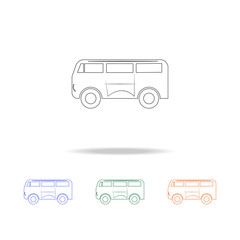 Minibus line icon. Types of cars Elements in multi colored icons for mobile concept and web apps. Thin line icon for website design and development, app development
