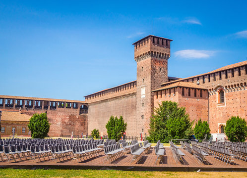 The Sforza Castle - Castello Sforzesco in Milan, Italy
