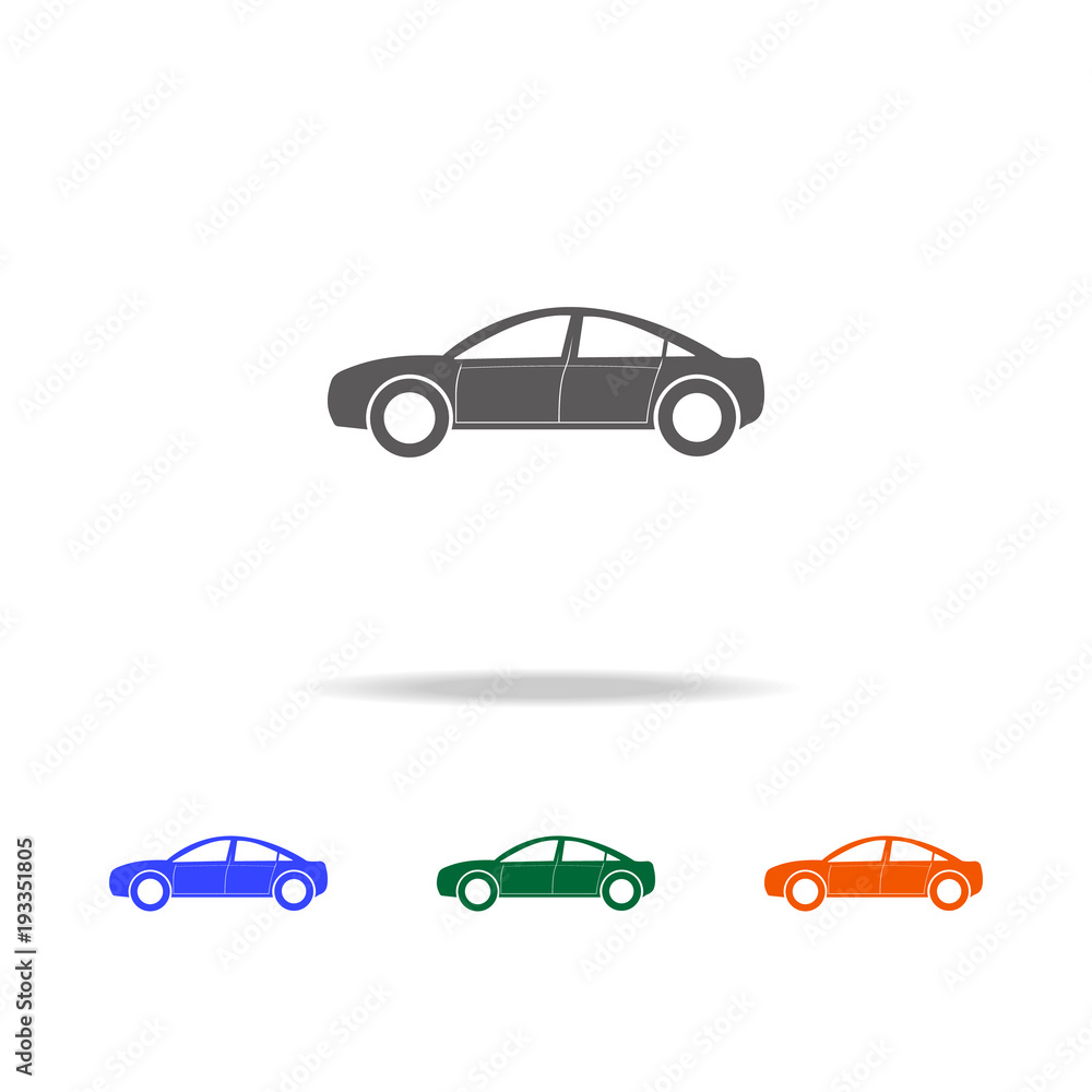 Poster small hatchback icon. types of cars elements in multi colored icons for mobile concept and web apps.