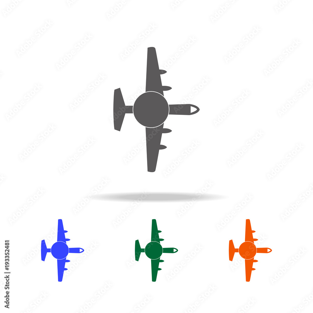 Poster heavy military aircraft icon. elements of military aircraft in multi colored icons for mobile concep