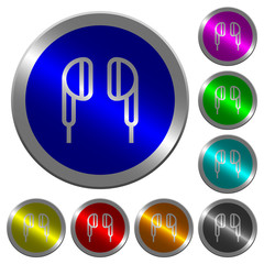 Earphone luminous coin-like round color buttons