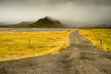 Gravel road in southern Iceland