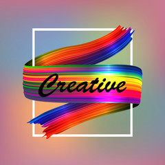 3d abstract design cover. Paint brush stroke liquid splatter.Creative layout typography. Vector colorful rainbow smear ribbon. Digital vivid brushstroke art. For cover, poster, banner. Vibrant vector 
