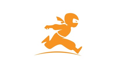 Ninja Kids Character Logo  - obrazy, fototapety, plakaty