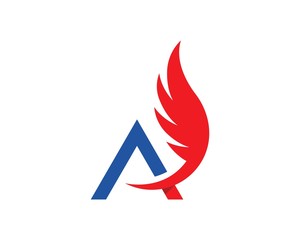 A letter Falcon Wing Logo Template