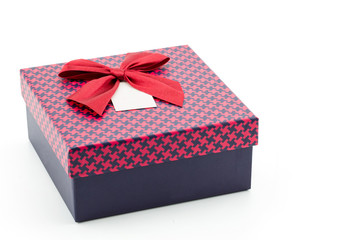 gift box and tag on white background, clipping part