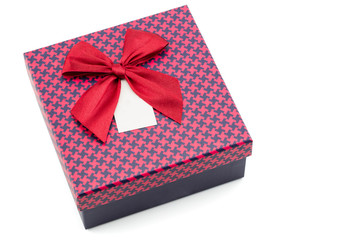 gift box and tag on white background, clipping part