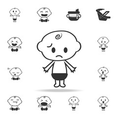 sad little baby child boy icon. Set of child and baby toys icons. Web Icons Premium quality graphic design. Signs and symbols collection, simple icons for websites, web design