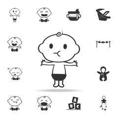 Little boy icon. Set of child and baby toys icons. Web Icons Premium quality graphic design. Signs and symbols collection, simple icons for websites, web design