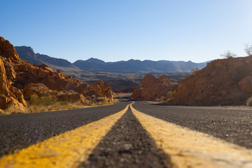 Center of a desert road