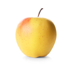 Ripe juicy apple on white background