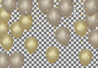 Gold balloons confetti concept design template