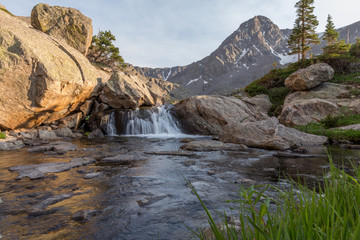 Reflections of Mt of the Holy Cross in the Holy Cross Wilderness, Colorado, USA.