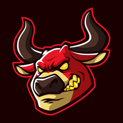 Angry bulls sign and symbol logo vector