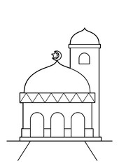 Simple mosque vector cartoon