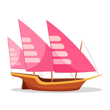 Xebec Boat Vector Cartoon