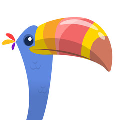 Funny toucan cartoon. Vector bird illustration © drawkman