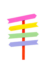 Blank color arrow road sign