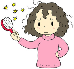 静電気　髪　女性