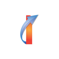 i Letter Arrow Logo Element