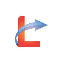 L Letter Arrow Logo Element