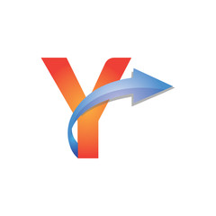 Y Letter Arrow Logo Element