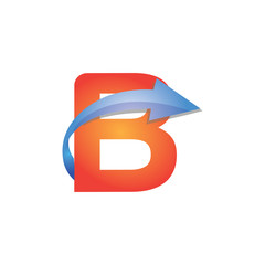 B Letter Arrow Logo Element