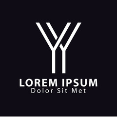 Y Y Letter Line Logo Element