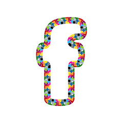 F Block Puzzle Letter Logo Icon Design