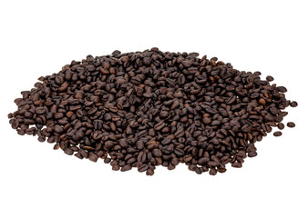 Coffee beans white background