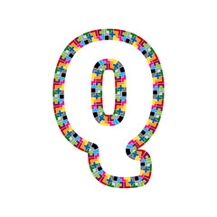 Fototapeta premium Q Block Puzzle Letter Logo Icon Design