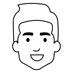 Obraz na płótnie Canvas young man head avatar character vector illustration design