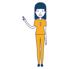 young and casual woman character vector illustration design