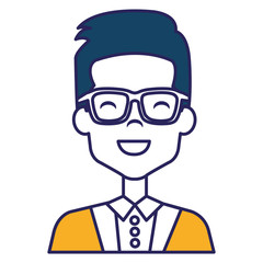 elegant businessman with glasses avatar character vector illustration design